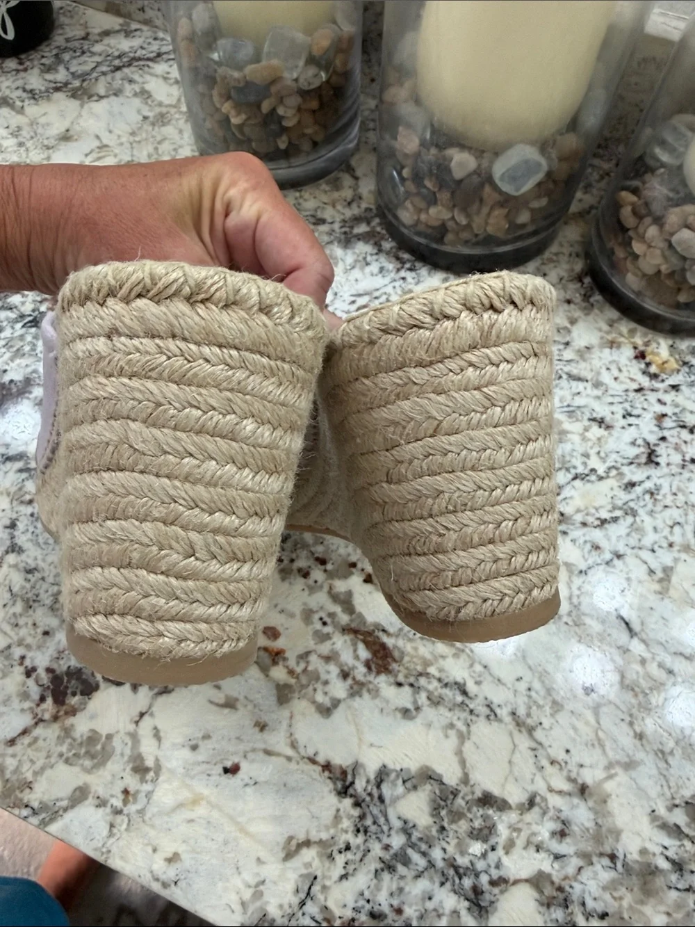 Vince Lilac Espadrille Wedge Slide Sandals